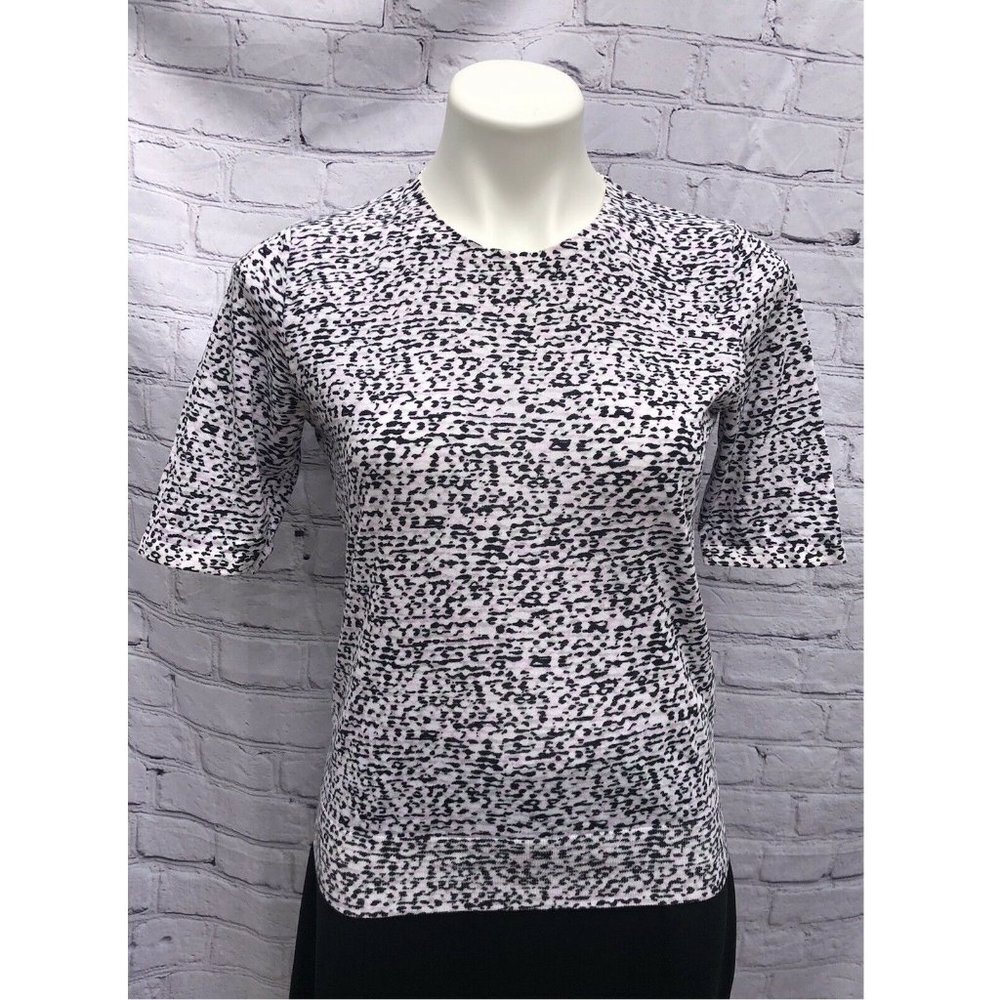 COS Animal Print Knit T-shirt Pink Black US S